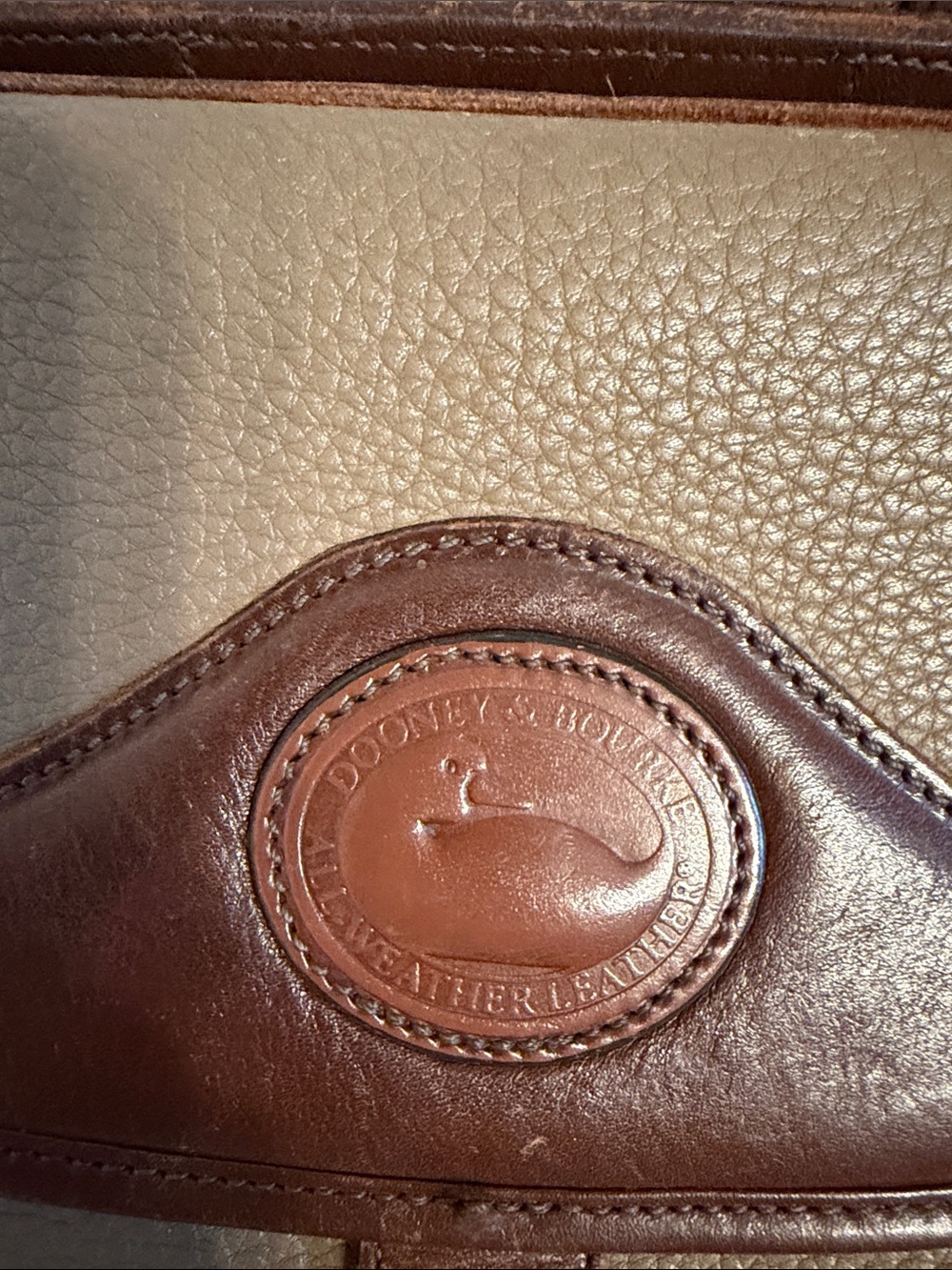 Dooney & Bourke Brown and Taupe Leather Crossbody Bag - Picture 2 of 9